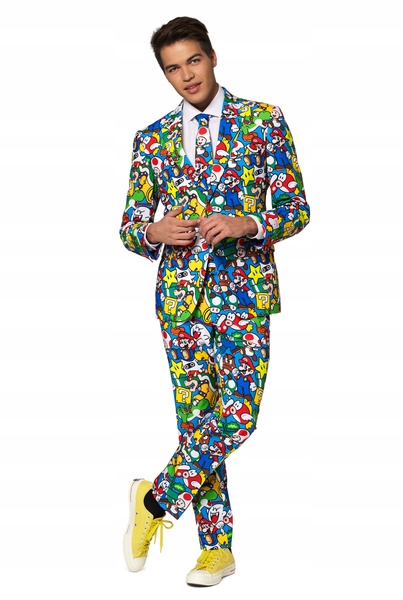 Pánský Oblek Mario Deluxe Licence Opposuits Převlek Slim Fit 54