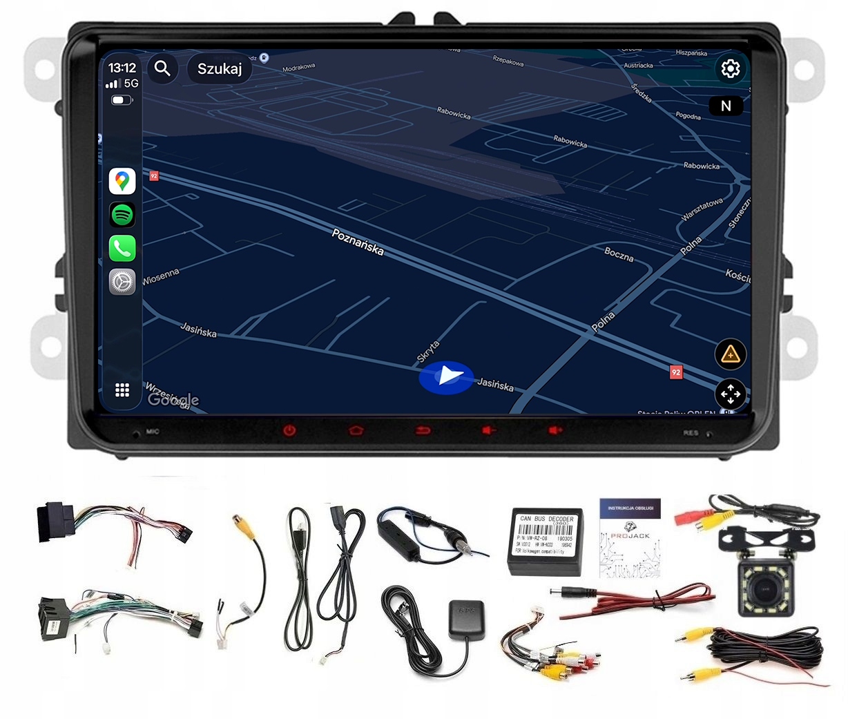 Rádio Navigácia Gps Android Vw Jetta V 2005-2010 Usb Wifi Carplay 2GB 64GB