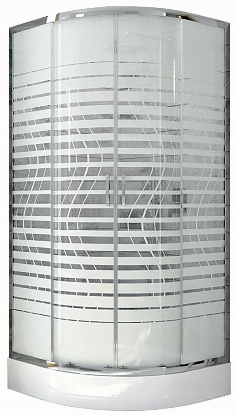 KABINA PRYSZNICOWA PÓŁOKRĄGŁA DO ŚCIANY Z BRODZIKIEM WYSOKIM ZABUDOWANYM 90