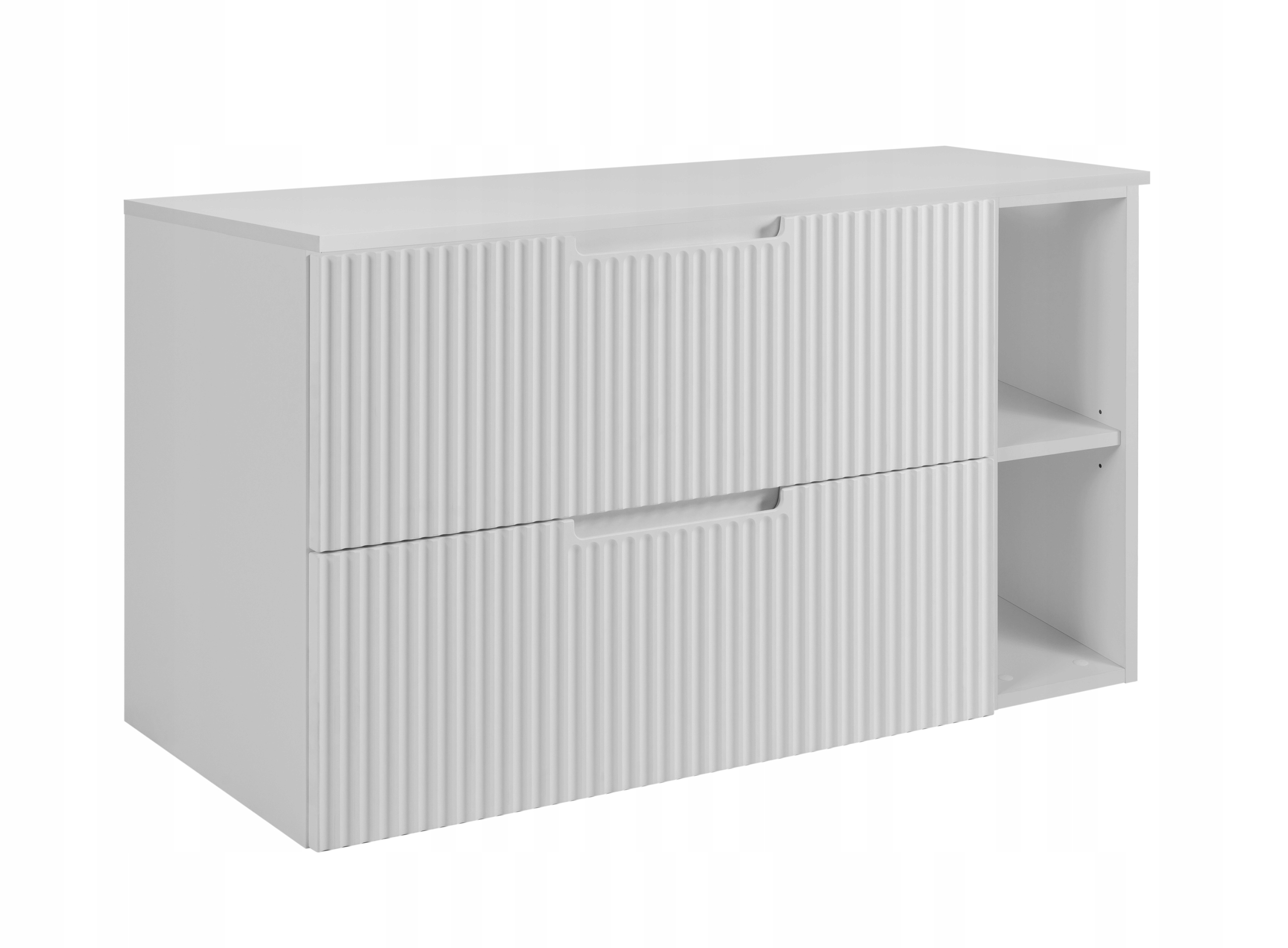 Koupelnová skříňka Pod Umyvadlo 100 bílá módní Rýhovaná Přední Část Mdf