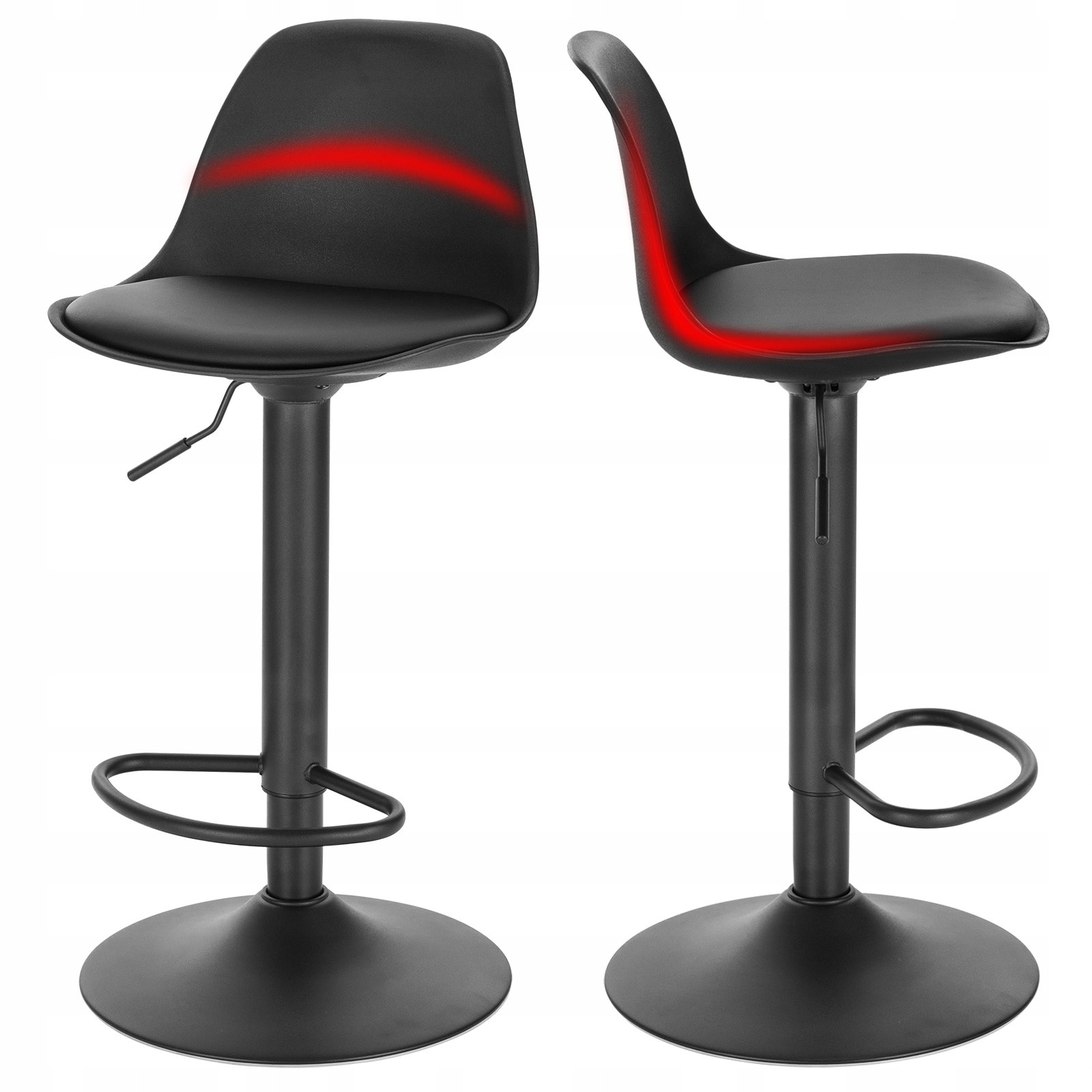 HOKER STOŁEK BAROWY KRZESŁO OBROTOWE PODNÓŻEK REGULACJA WYOSKOŚCI EKOSKÓRA Głębokość siedziska 33 cm