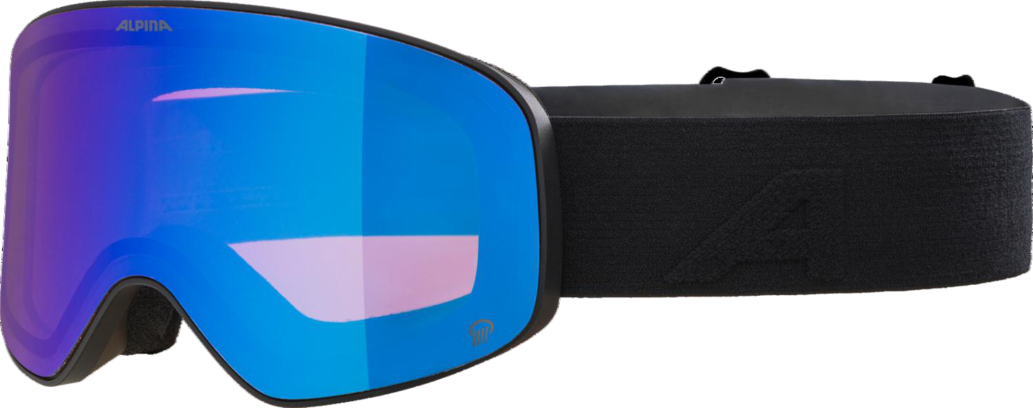Gogle Narciarskie Alpina Ladis Q(m) Black Matt Szkło Q Blue S2