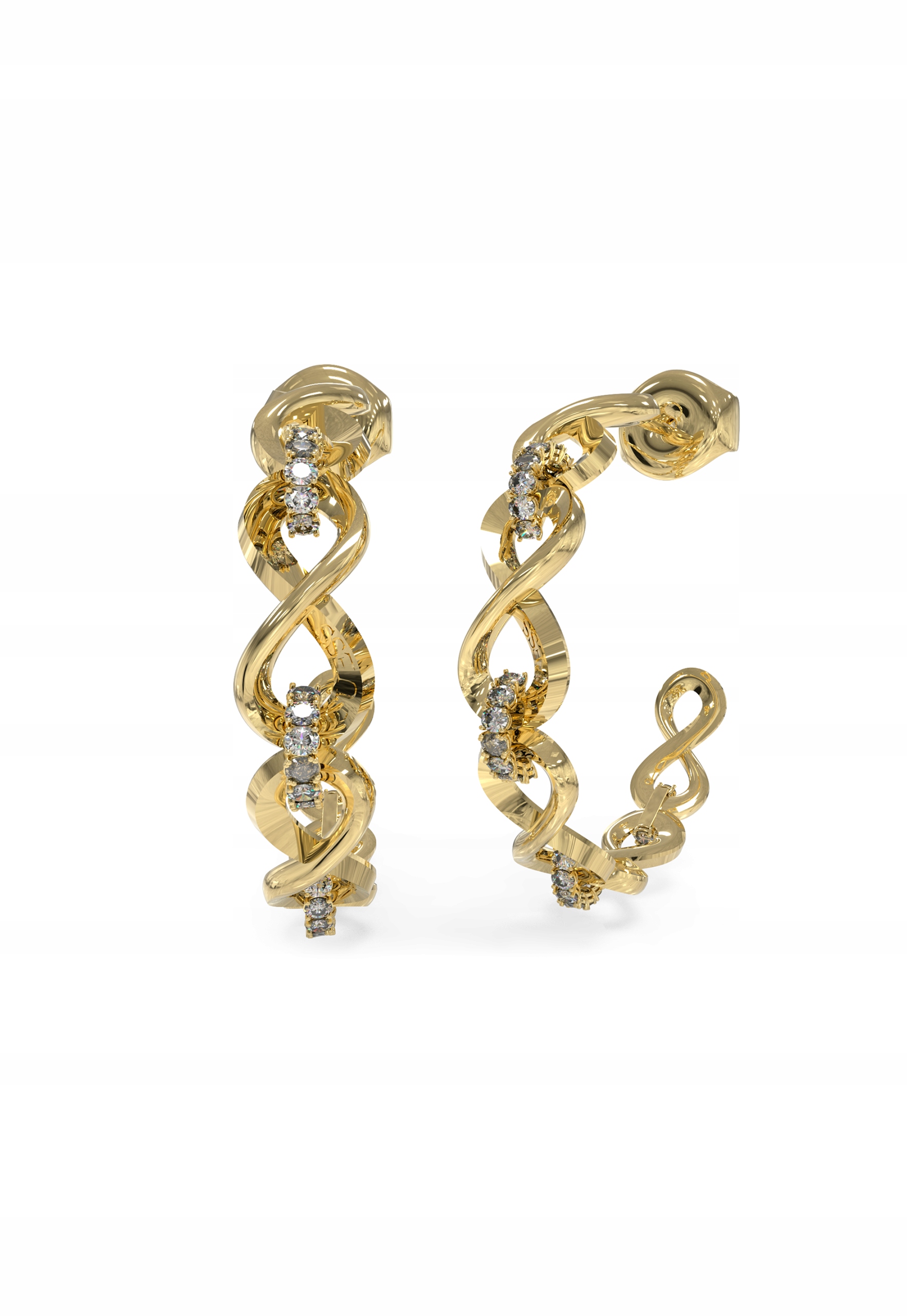 Náušnice Guess Endless Dream Půlkruhy Nekonečno Zirkon Ocel