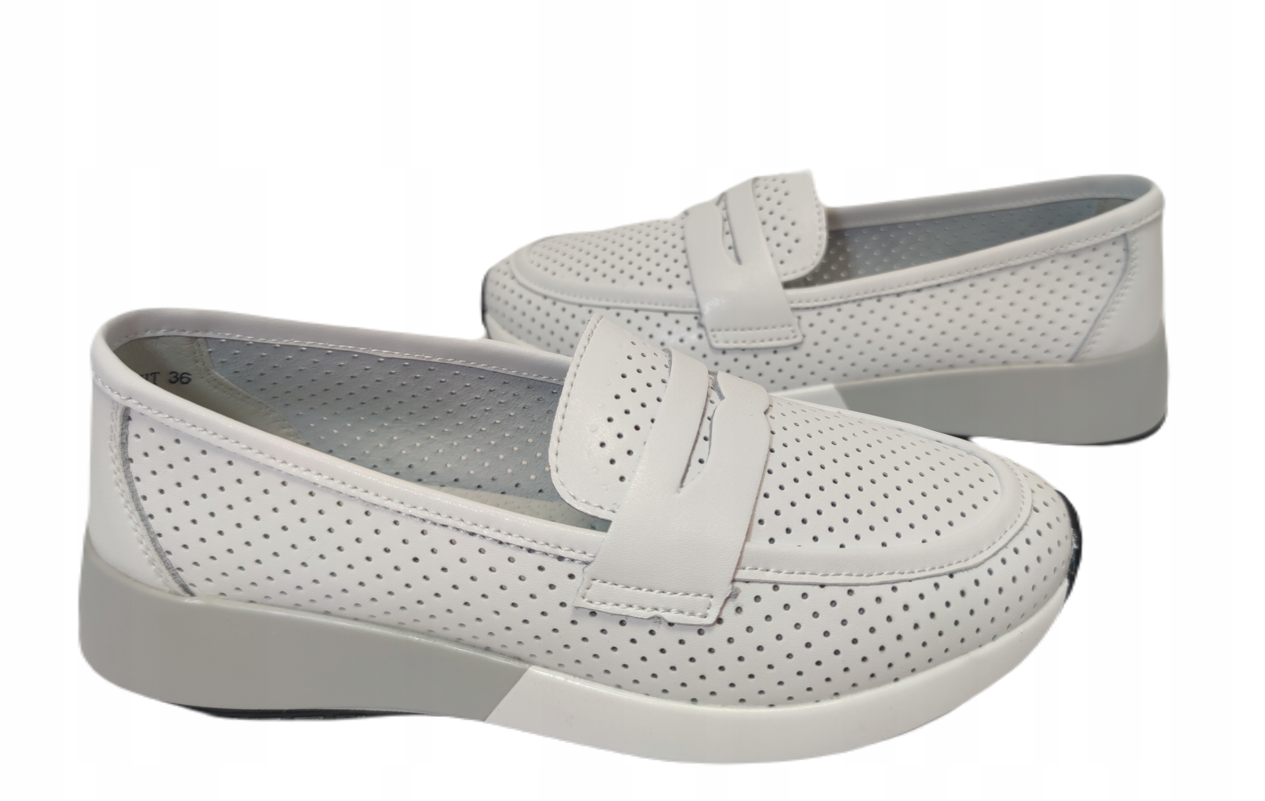 pohodlné polobotky Ažurové Sokolski W23-08 Bílé vel.39