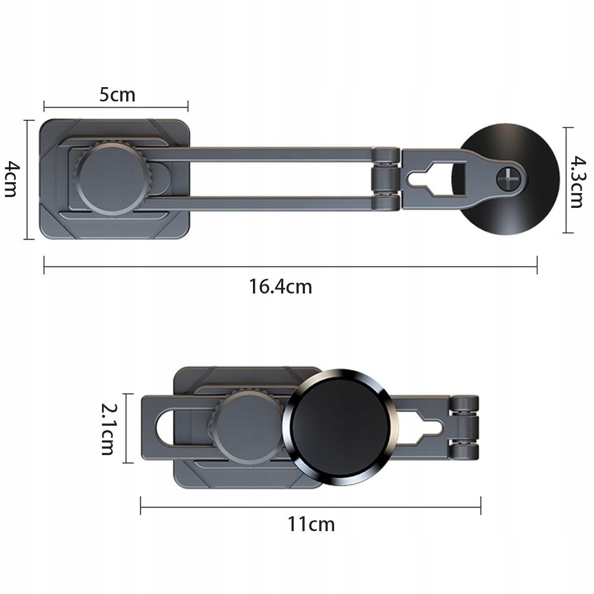 CGEAMDY Magnetyczny Uchwyt Samochodowy Na Telefon 360° Obrotowy Aluminiowy — miniatura 5