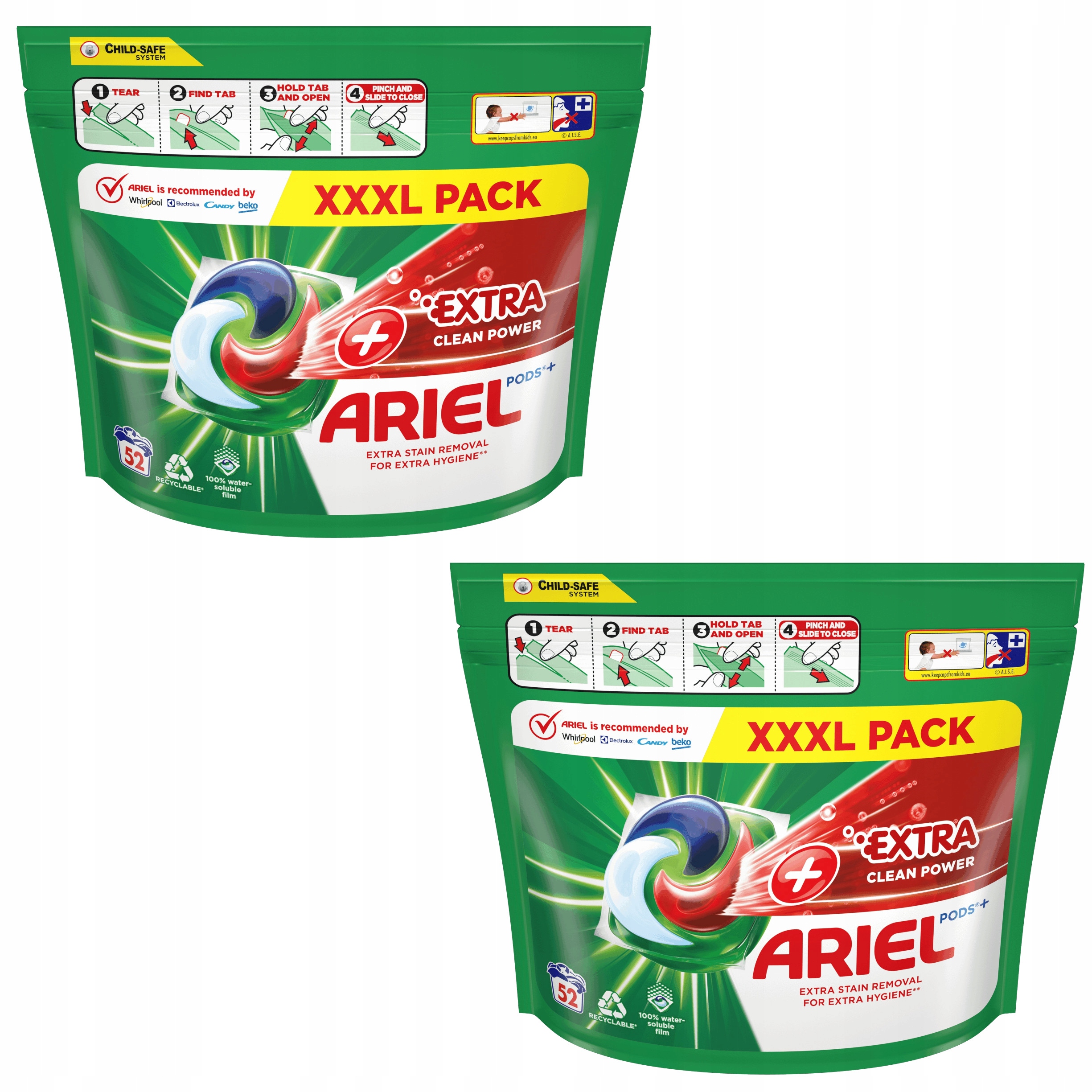 2x Kapsle na praní Ariel Extra Clean Power 52 ks