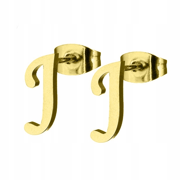 

Kolczyki Złote Stal 316L Mała Litera Literka J