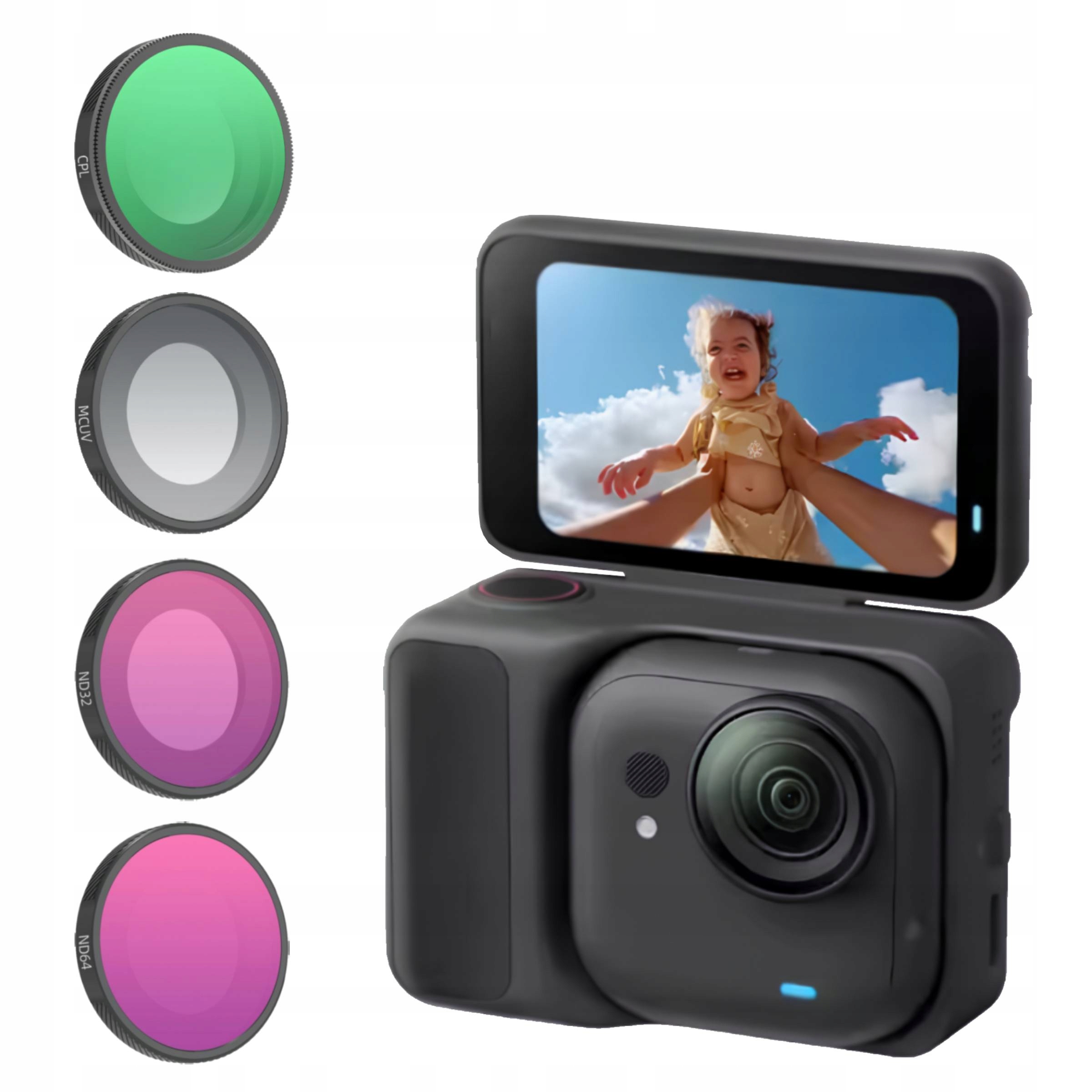 Sada 4 filtrů Mix pro kameru Insta360 Go Ultra Cpl Mcuv ND32 ND64