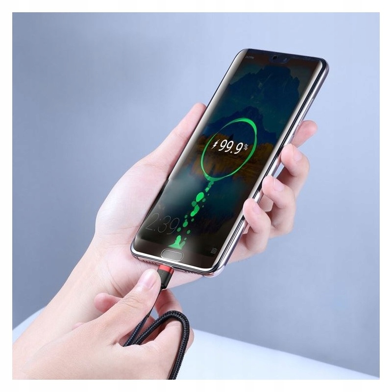 Kabel USB TYP C USBC USB TYP C USBC 1m czarny 60W Nylon HQ Power Delivery Konstrukcja oplot