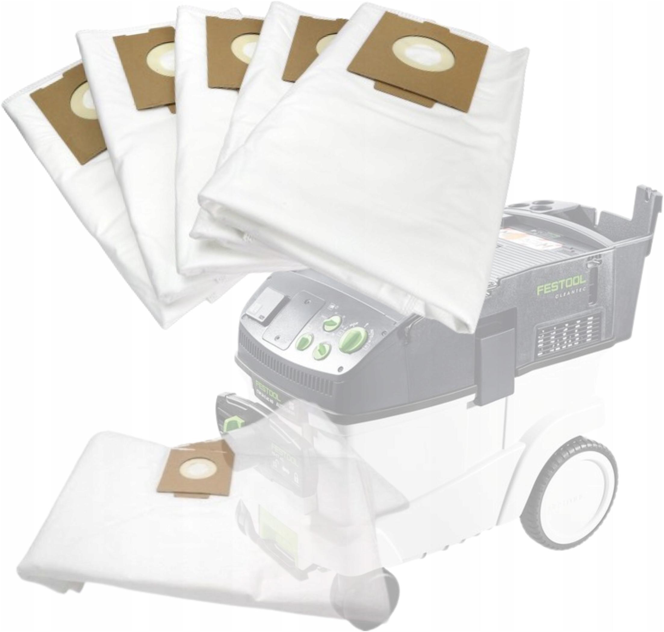 5 x Sáčky Do Vysavače Festool Ct Hepa Ctl 26 Ctm 36 496187 Sc-fis-ct 26/5 zám