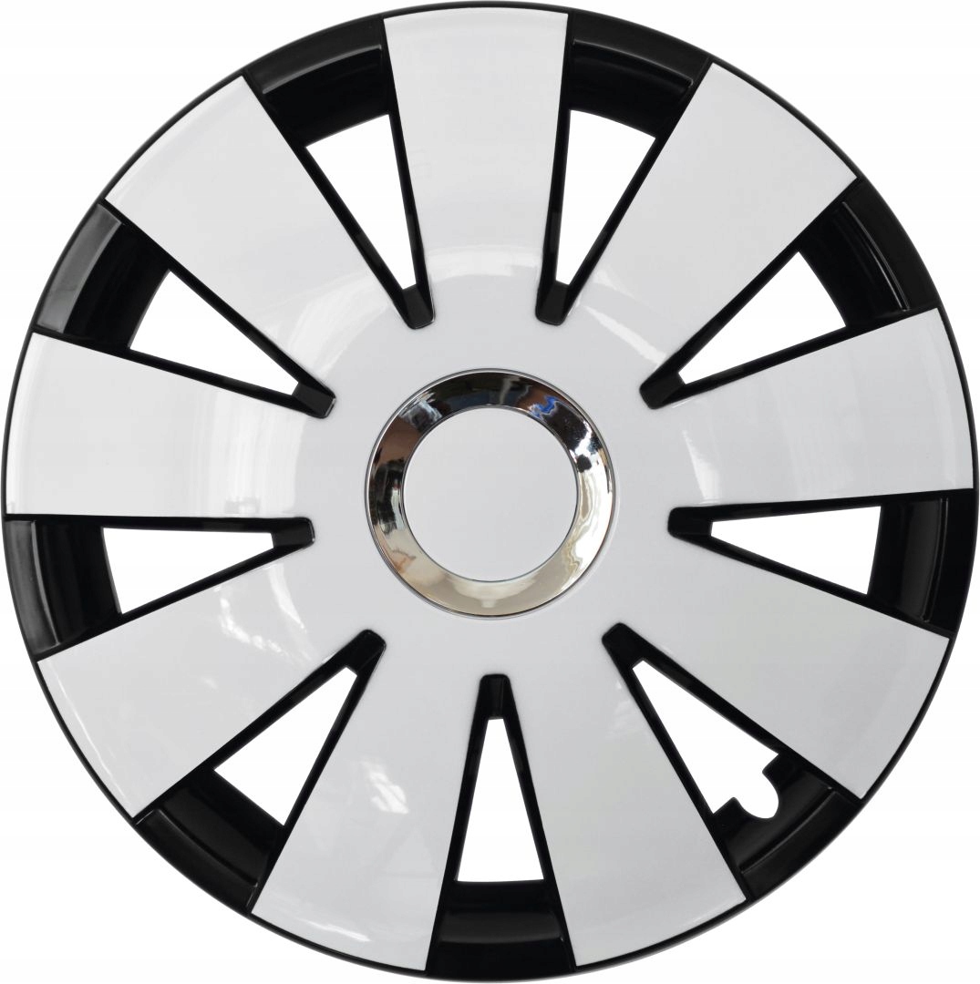 

Kołpaki 15 Białe Nefryt Uniwersalne Chrom Połysk