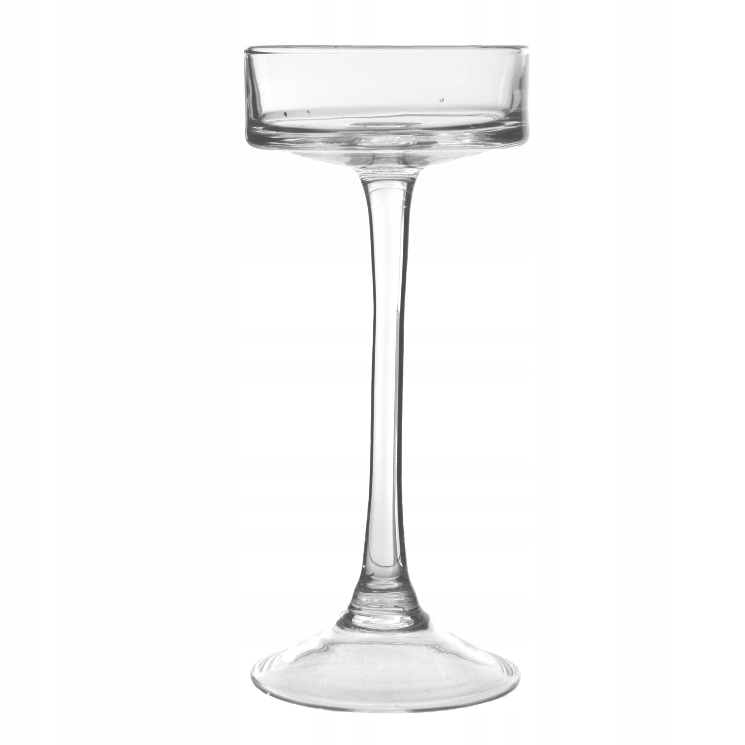 SZKLANY ŚWIECZNIK NA NÓŻCE NA TEALIGHT 20 CM