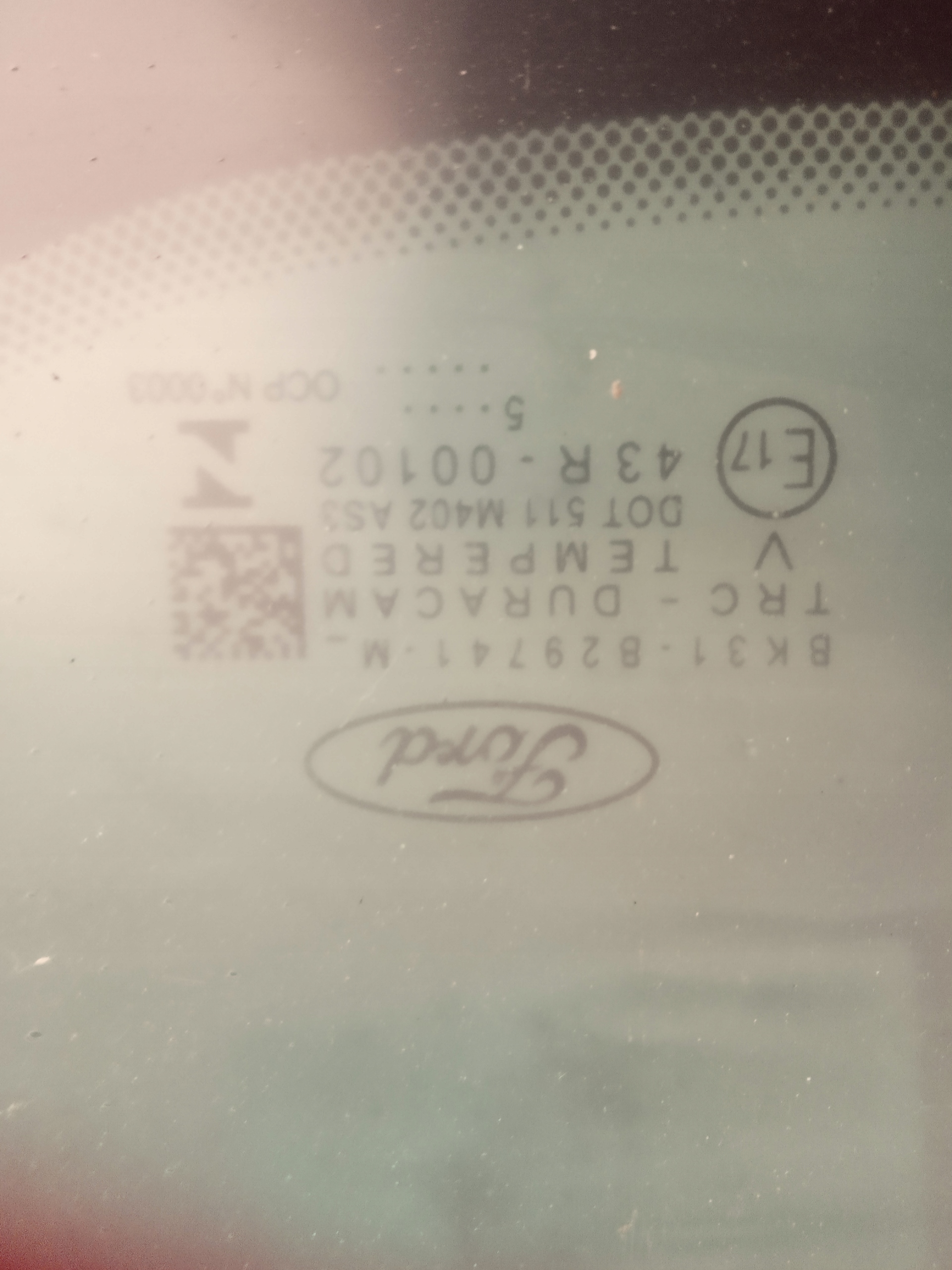 SZYBA STAŁA BOCZNA 3 RZĄD LEWA CIEMNA FORD TRANSIT Numer katalogowy części BK31-B29741-MD