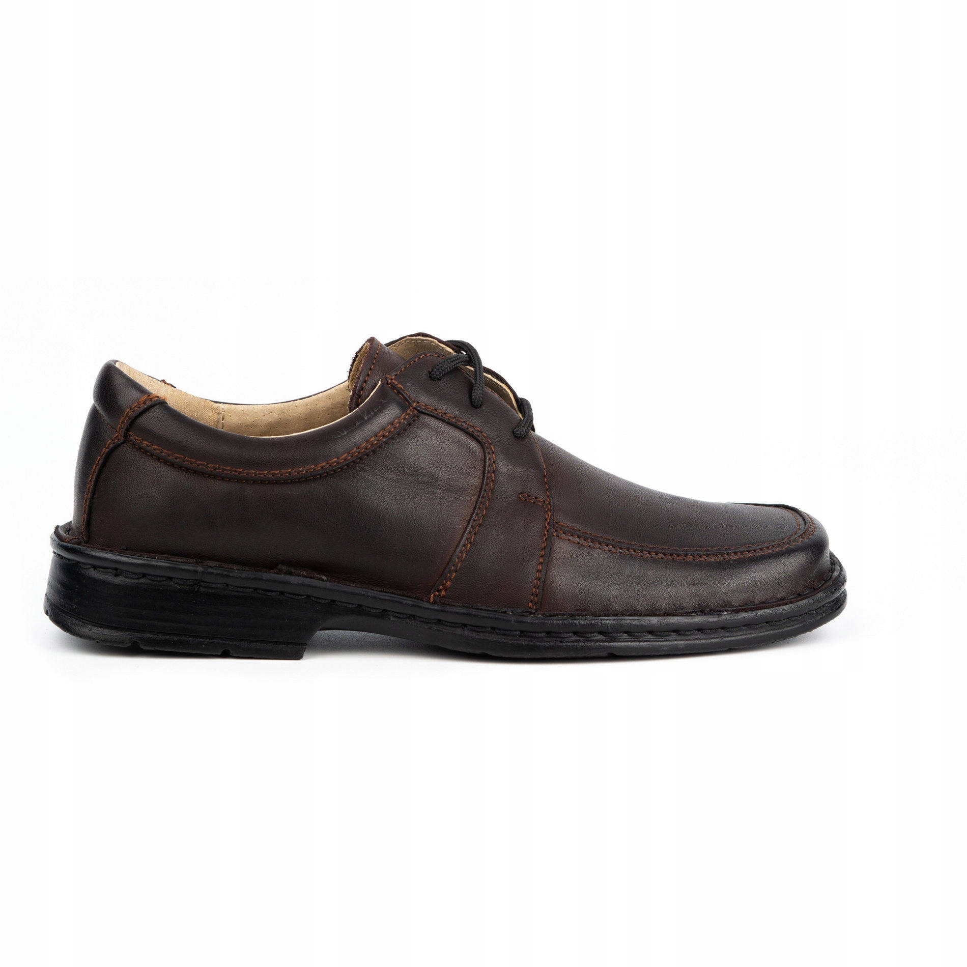 Buty męskie casual skórzane 0078W brązowe 46