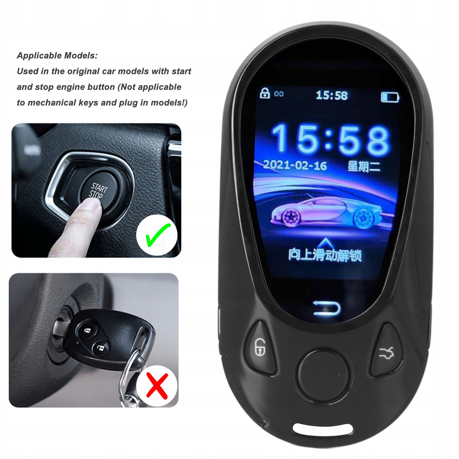 Inteligentny ekran dotykowy LCD Kluczyki Waga produktu z opakowaniem jednostkowym 0.5 kg