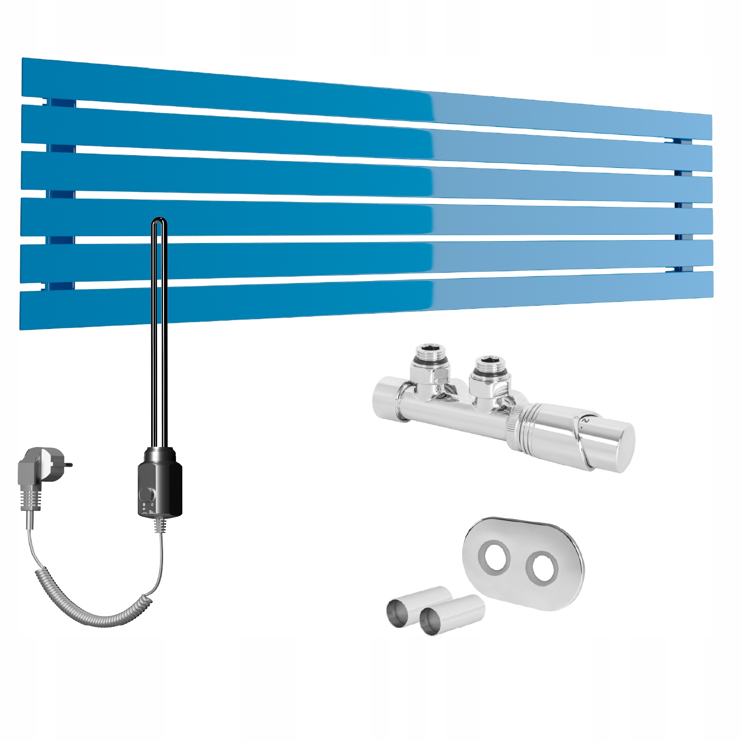 Set Horizontálny vodno-elektrický ohrievač Bello 45x120 Modrý