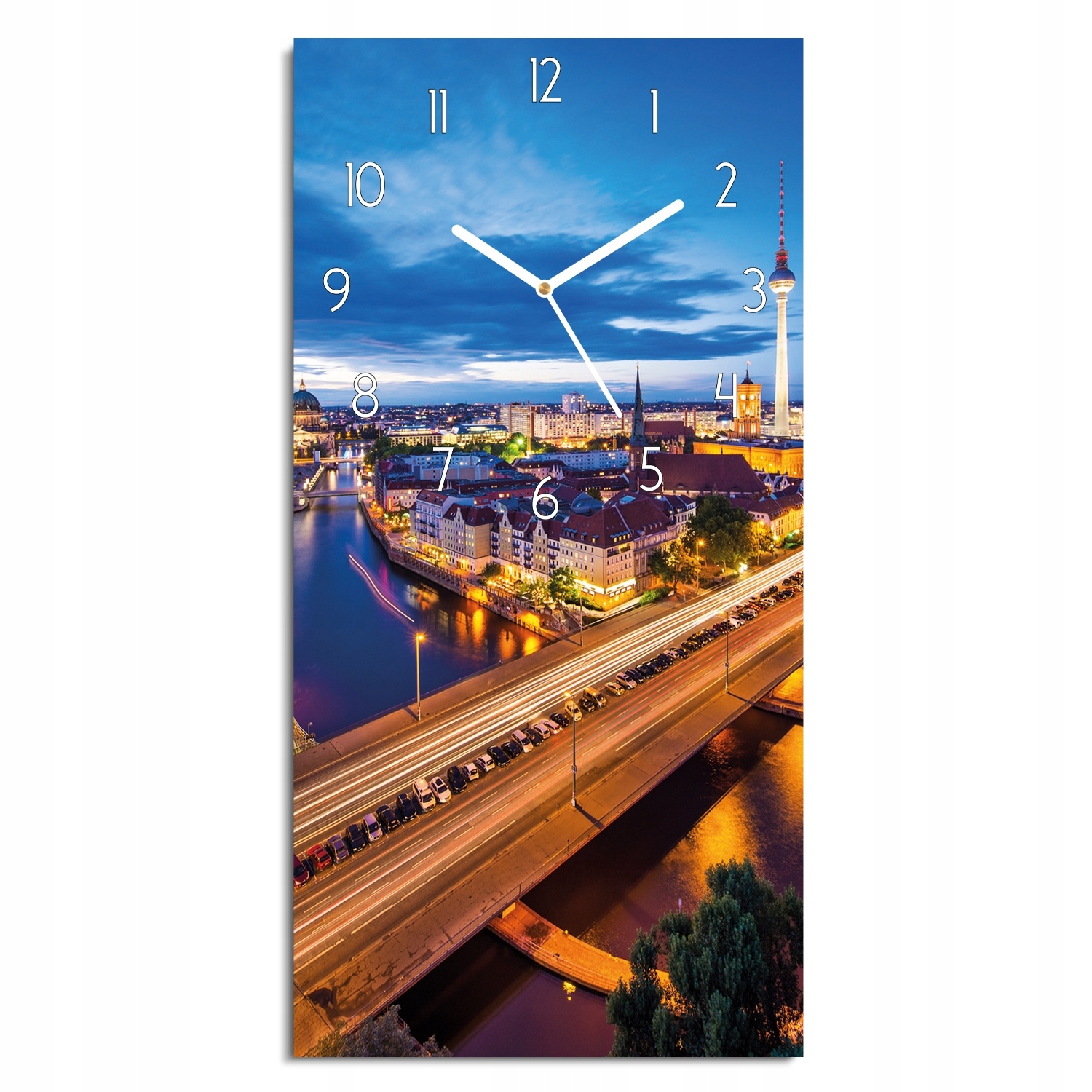 nástěnné hodiny Most město řeka 30x60 moderní