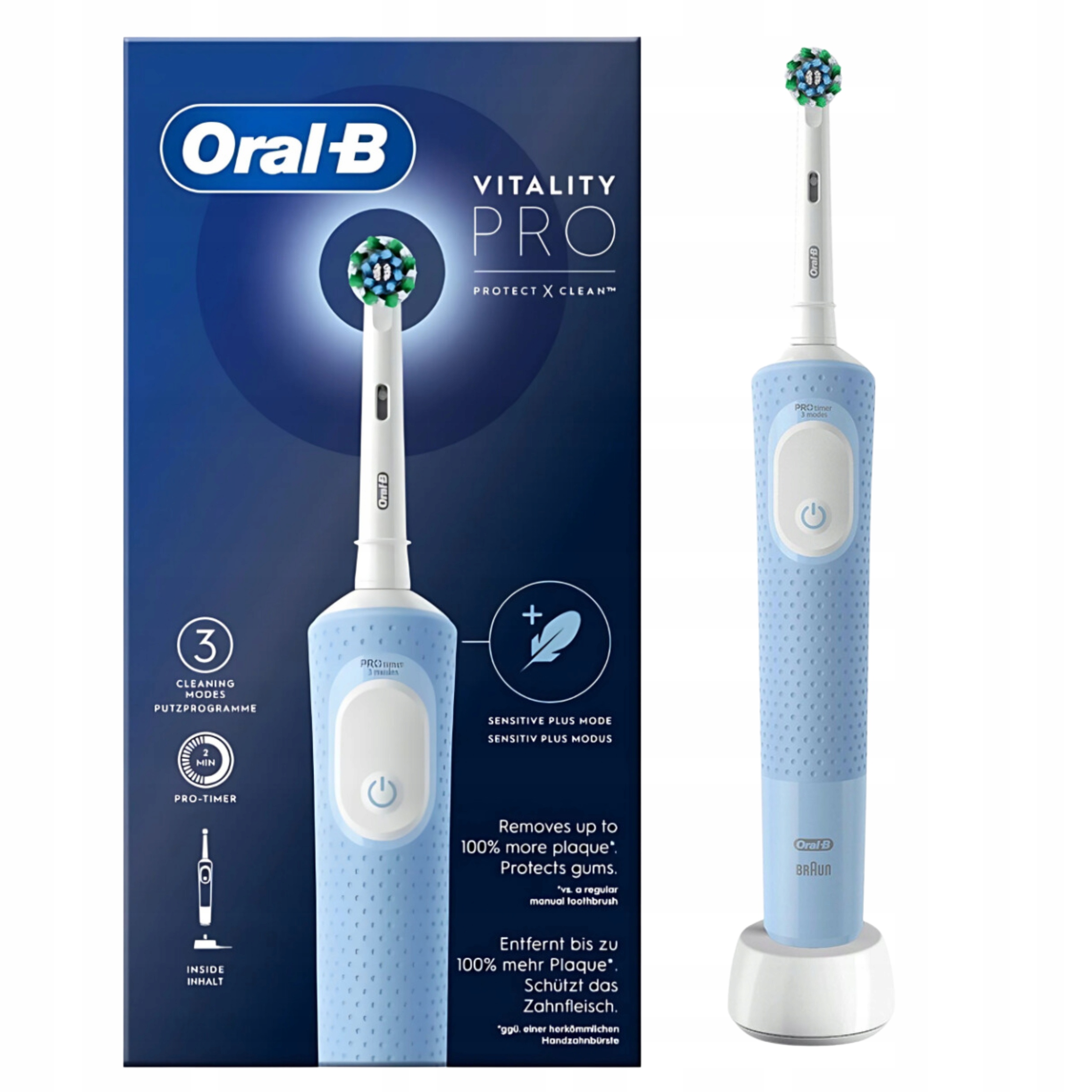 Elektryczna Szczoteczka Do Zębów Oral-b Vitality Pro D103 Niebieska Zestaw