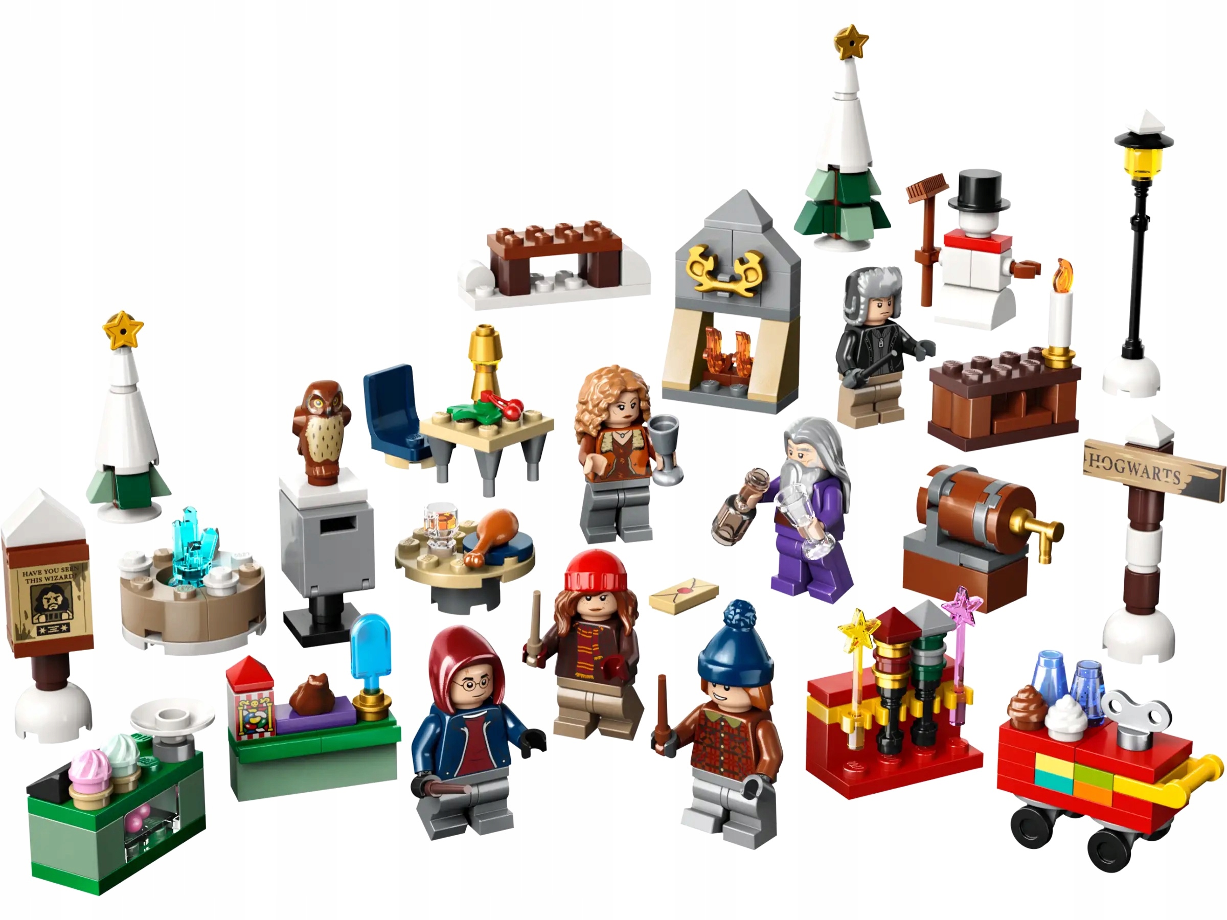 Адвент-календарь LEGO Harry Potter 76418 2023, 18 мини-моделей Хогсмида и 6 минифигурок, от 7 лет — фото 3