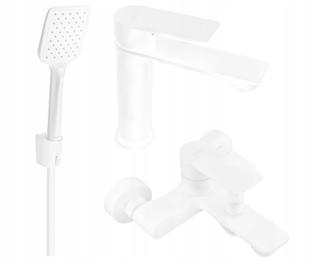 Mexen Royo R62 Biely sprchový set s mosadznými batériami