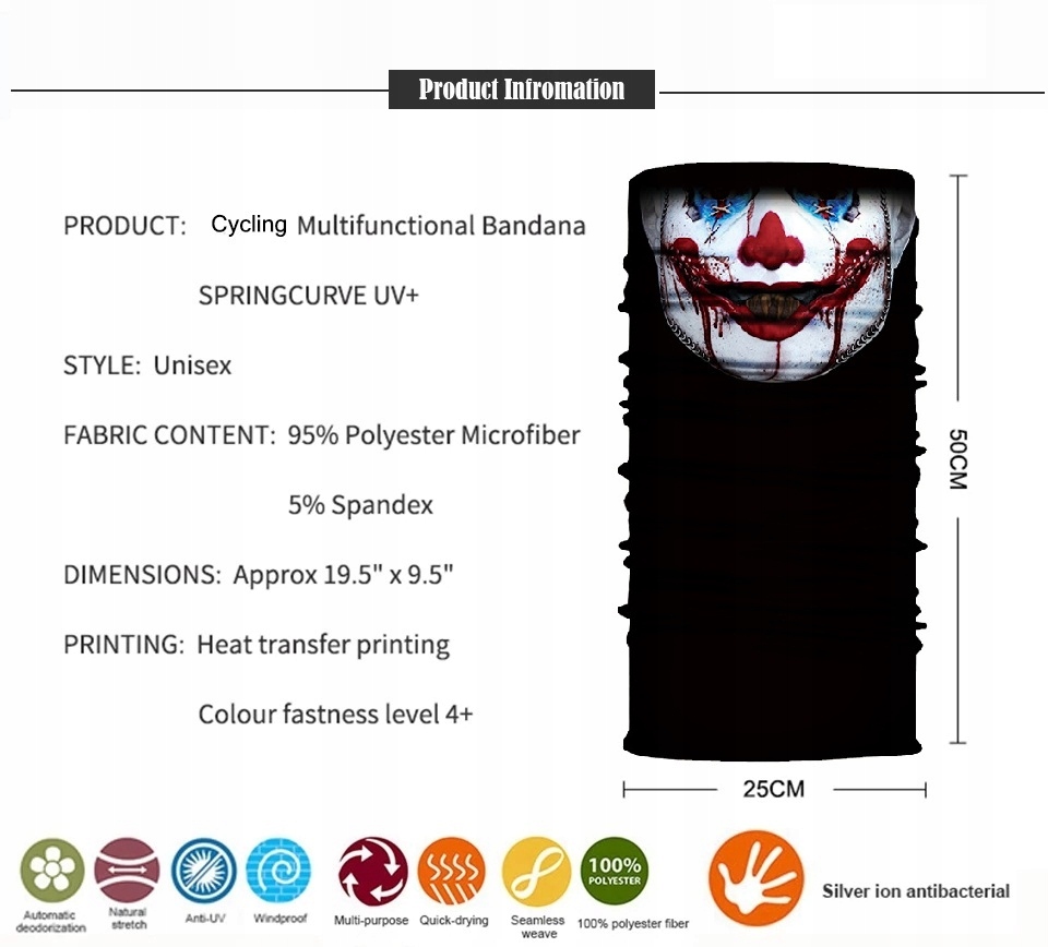 BANDANA SZALIK KOMIN CHUSTA APASZKA CLOWN Marka bez marki