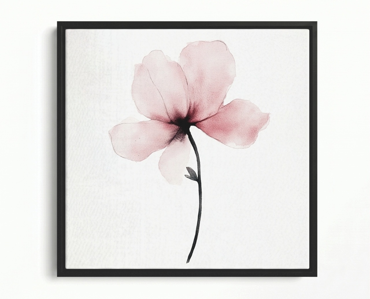 Obraz Rám Americký Box Akvarel Příroda Zahrada Květ Růžový Magnolie 40x40