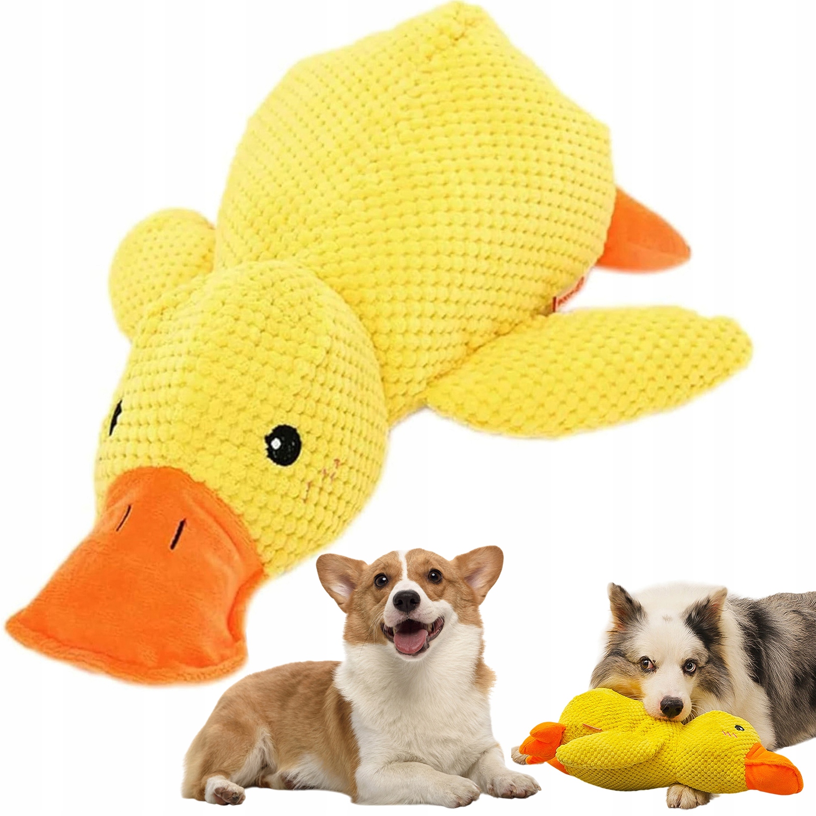 Levně Kachna Plyšák Hračka Pro Velkého Psa Píská Kvákavá Odolná 45X38 CM