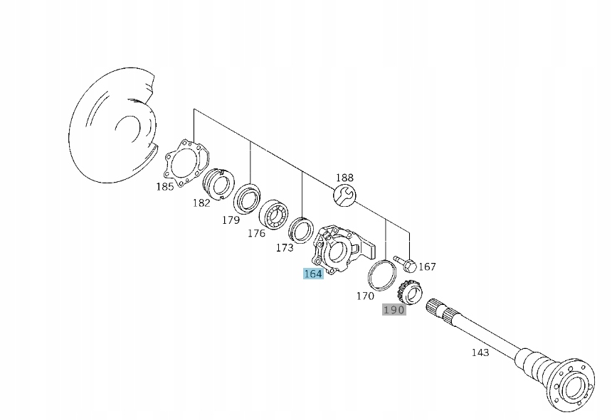 Obudowa łożyska półosi tylnego mostu Sprinter (01)