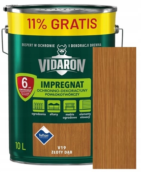 Vidaron impregnat do drewna ochronny Złoty Dąb V19 10L