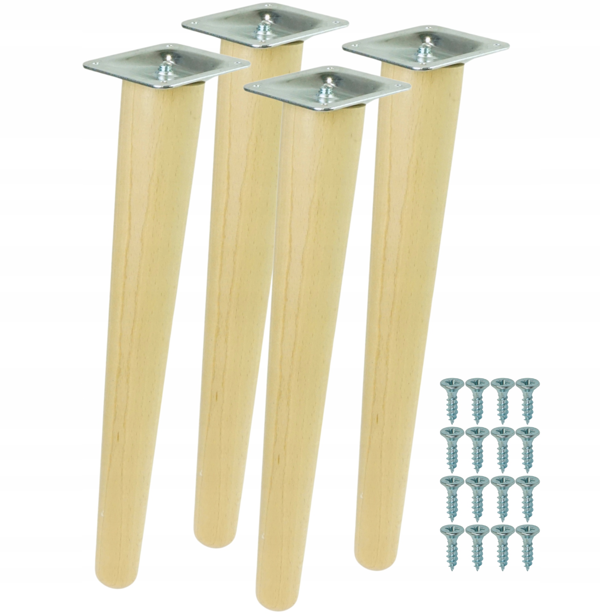 Nohy 45 cm, bukové nohy, šikmé, bezbarvý lak