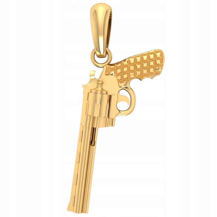 Zlatý Přívěsek Revolver Pistole Pliva Zbraň Pr. 585