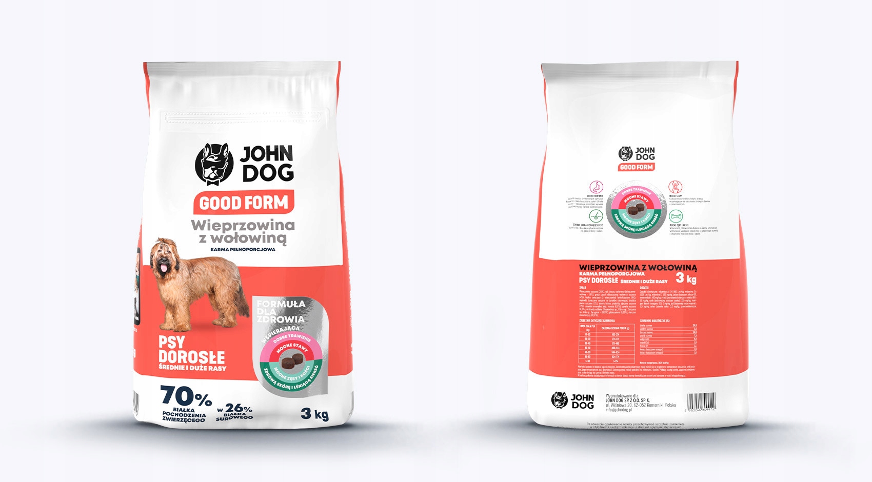 John Dog Good Form S/d Plemene vepřové s hovězím masem Krmivo pro psy 3 kg
