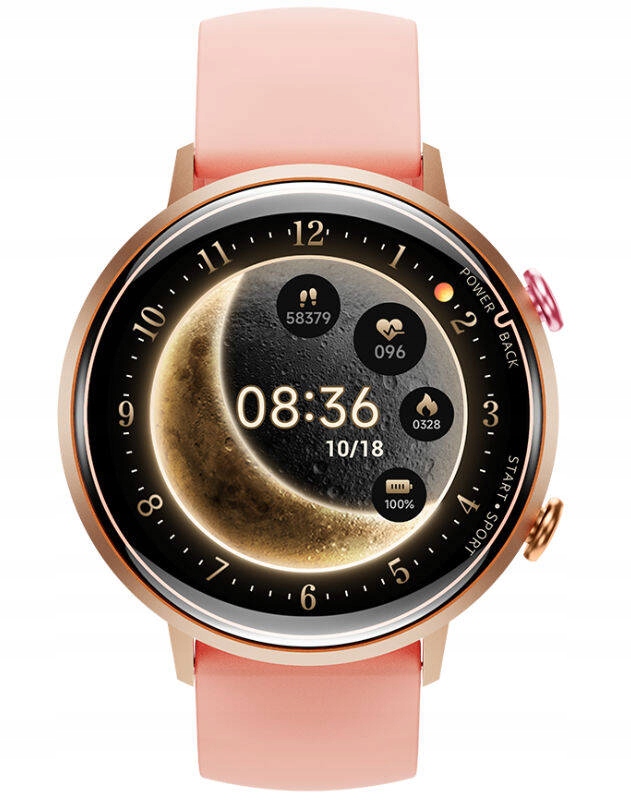 Chytré Hodinky Rubicon RNCF29 Růžové Zlato Puls Tepová Frekvence Tlak Amoled