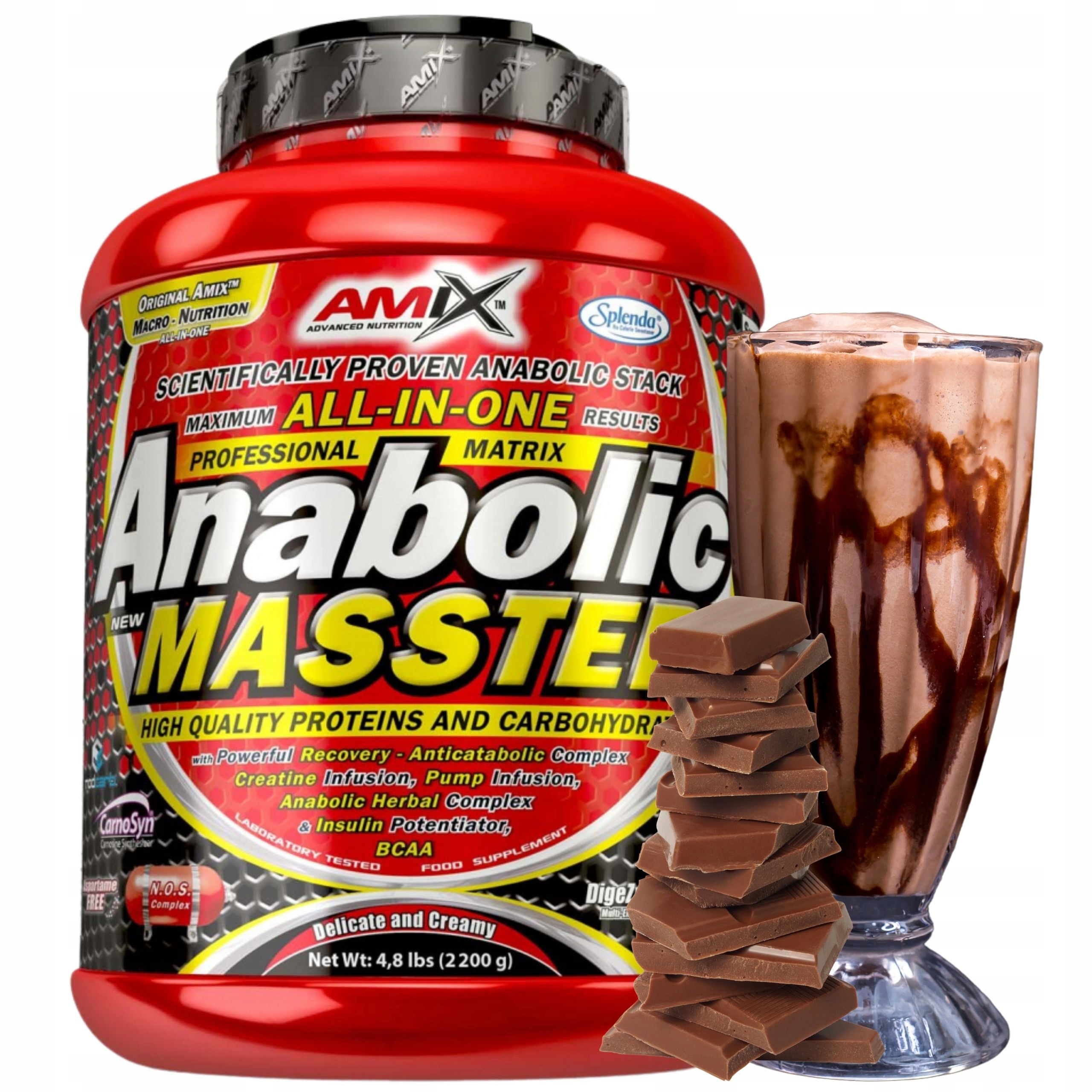 Mass Gainer Kreatin Carbs protein Amix Anabolic Masster 2200 g Čokoláda