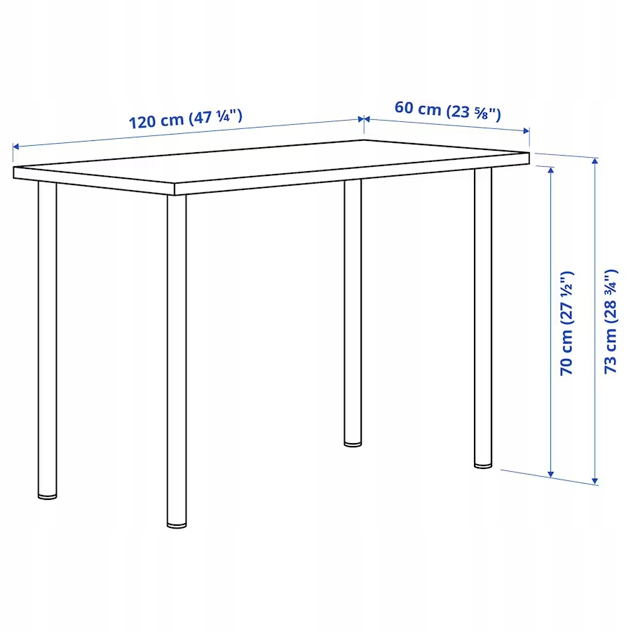 IKEA LAGKAPTEN ADILS biurko 120x60 cm BIAŁY Kod producenta 294.167.58