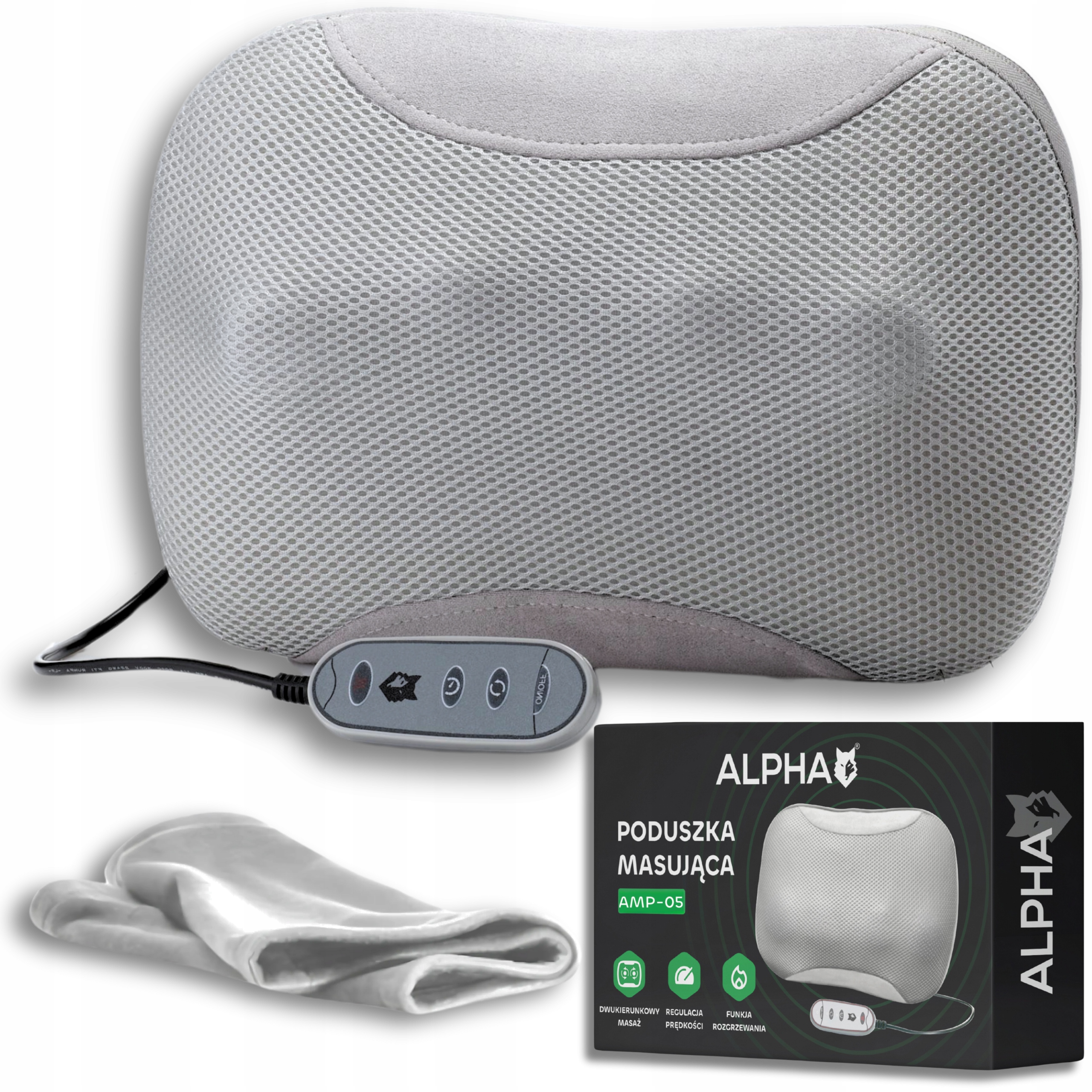 Masażer Alpha szary do karku, pleców i szyi 12 W z podgrzewaniem