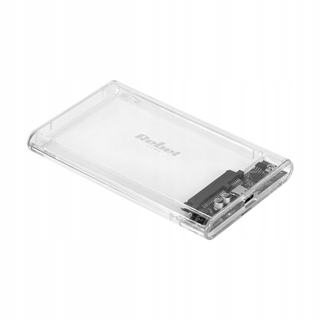 Obudowa dysku 2,5" Sata Usb C 3. 1 przeźroczysta Rebel Electronics