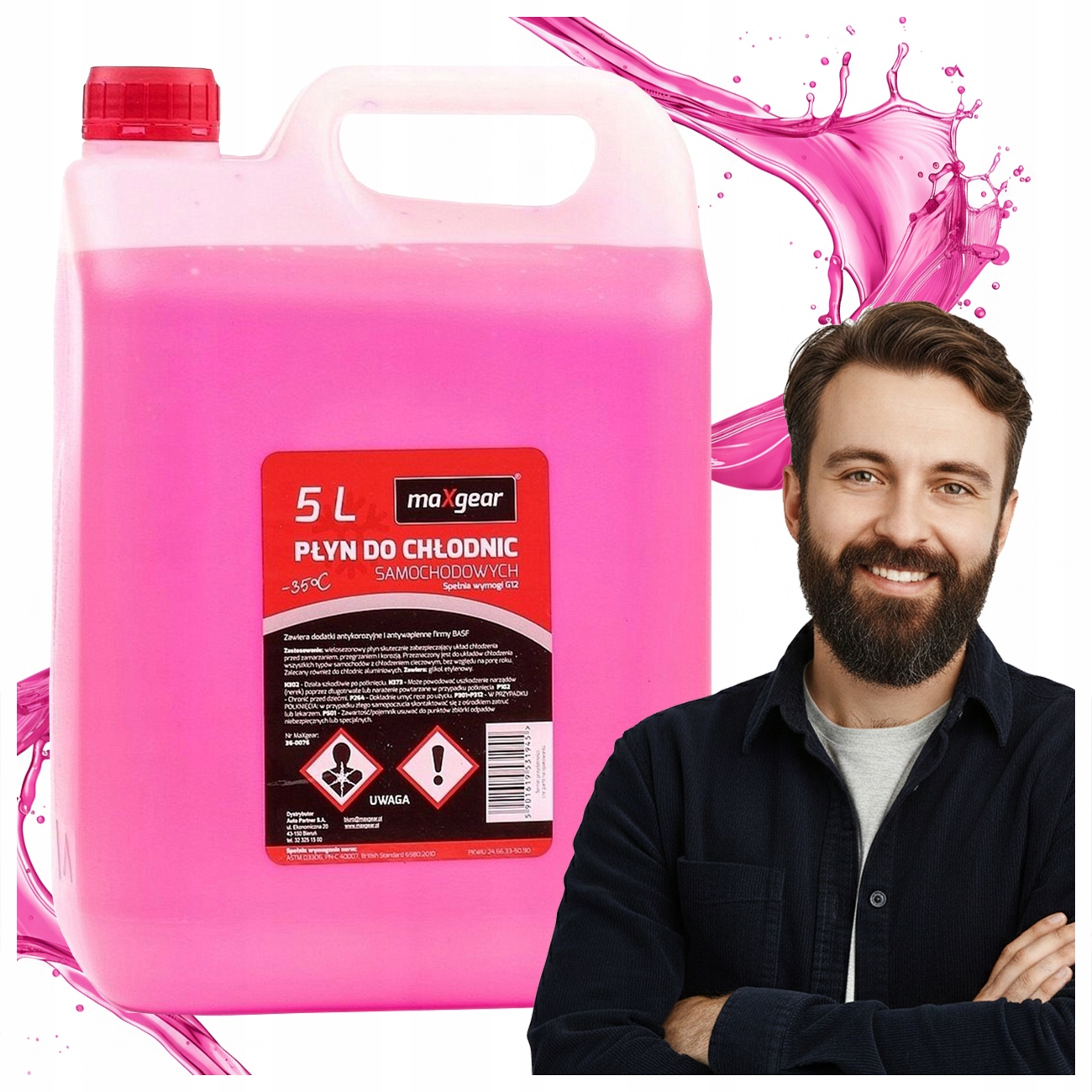 MaXgear płyn do chłodnic 5L -35°C G12 N gotowy różowy