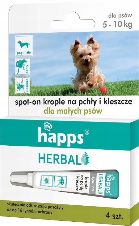 

Happs Herbal Krople Na Pchły, Kleszcze Psy 5-10kg