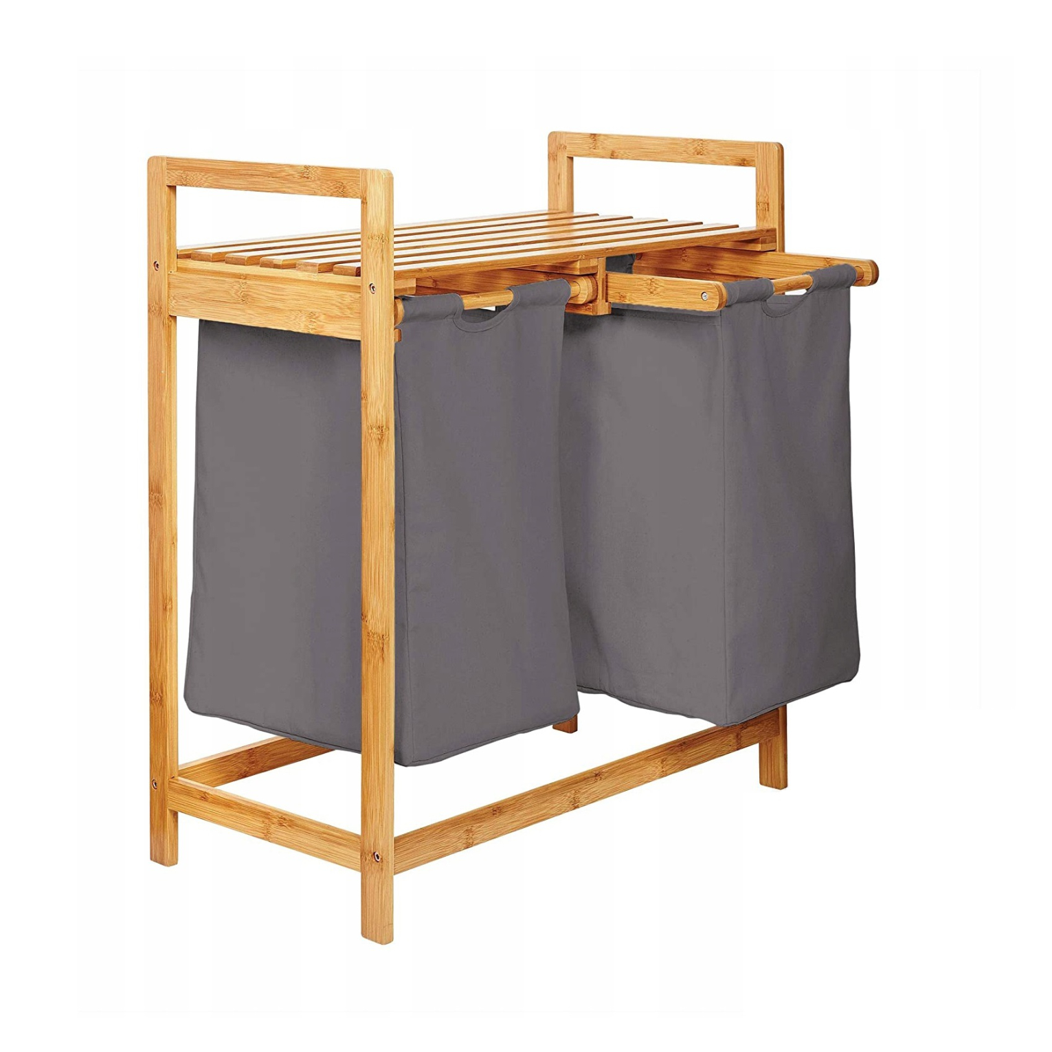 

Kosz na pranie Bambusowy 73x64x33 cm Ciemnoszary