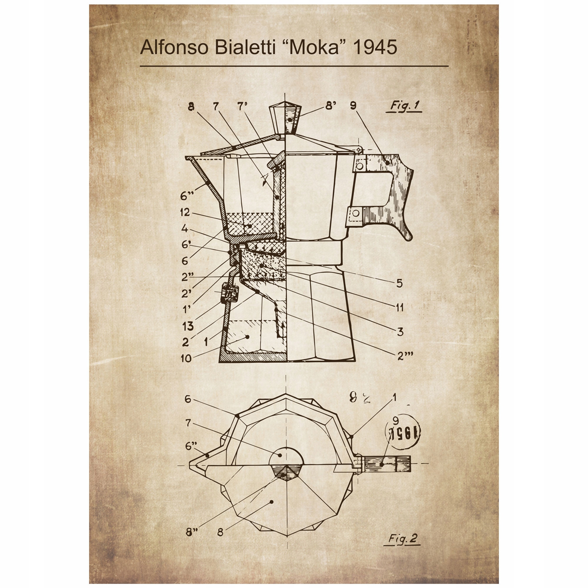 

Plakat Kawiarka Retro Patent Kuchnia Kawiarnia
