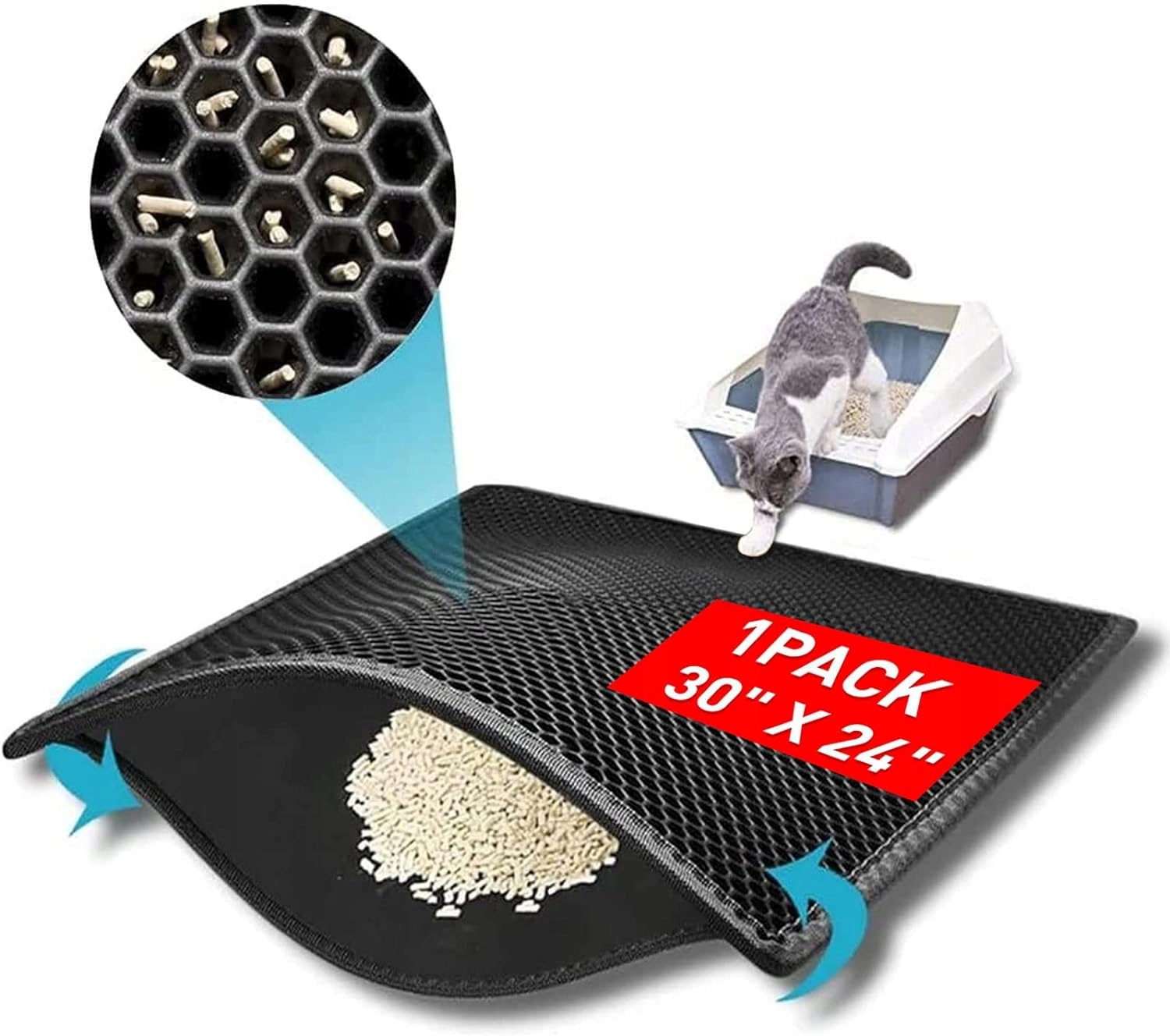 Levně Velká Čistící Podložka Do Záchodu Pro Kočky Na Podlahu 61 x 76 cm