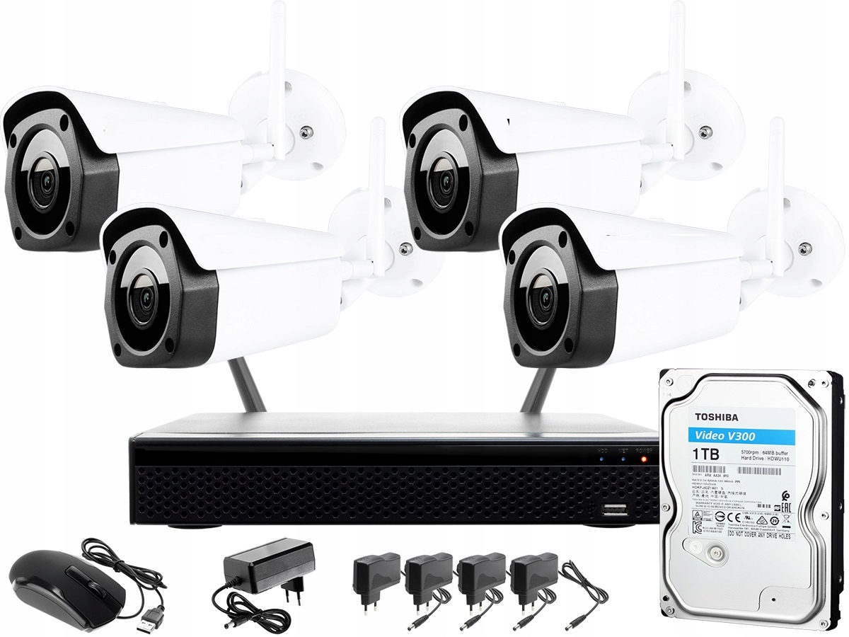 Bezdrátový kamerový set pro monitorování 4x venkovní WiFi kamera 8Mpx 4K