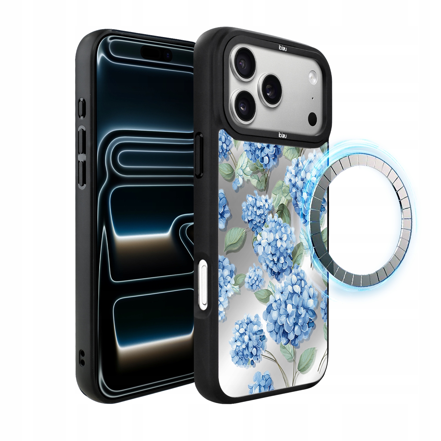 Pouzdro pro iPhone 17 Pro Ibizu DropGuard Matt s MagSafe, safírová hortenzie