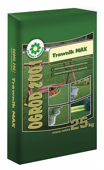 Ogród 2001 Trawnik Max 25kg Mocny nawóz do trawy Azot mikroelementy Top!!