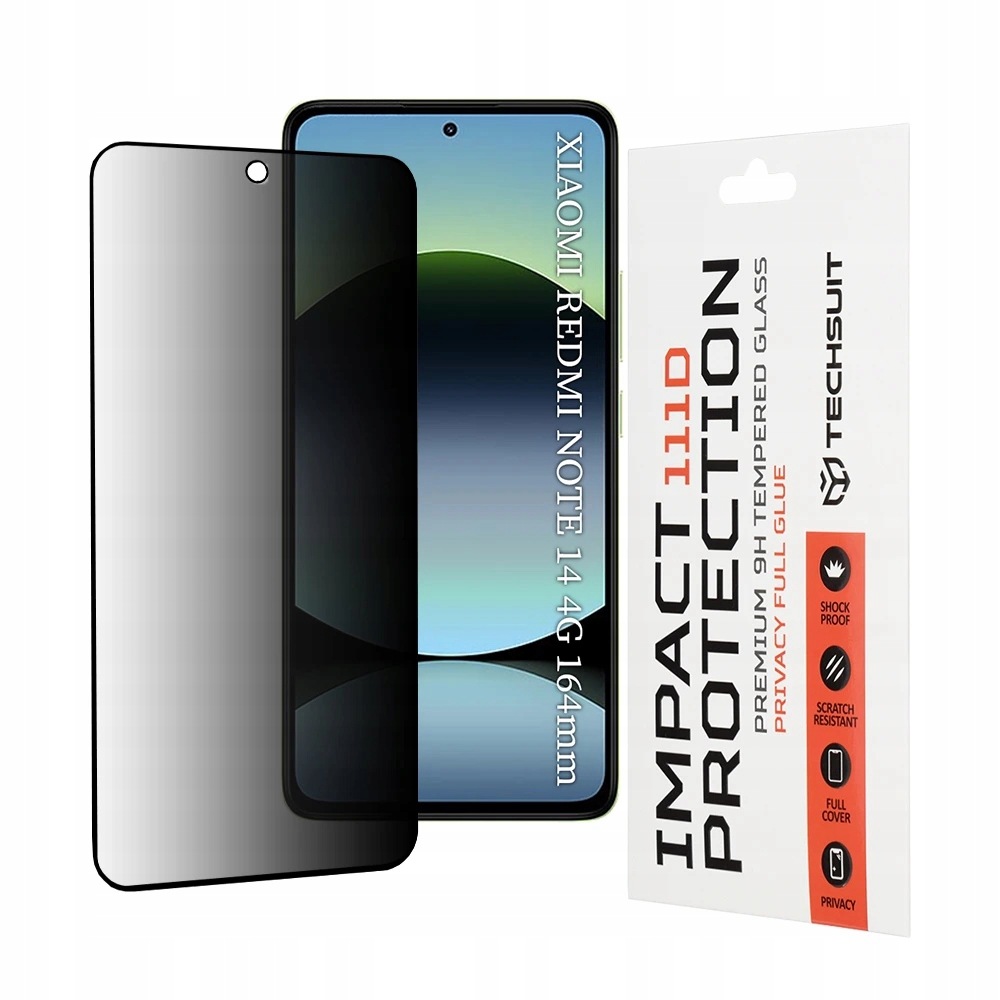 Techsuit 111D szkło Xiaomi Redmi Note 14 4G (164,84 78,15 8,16 mm) czarne