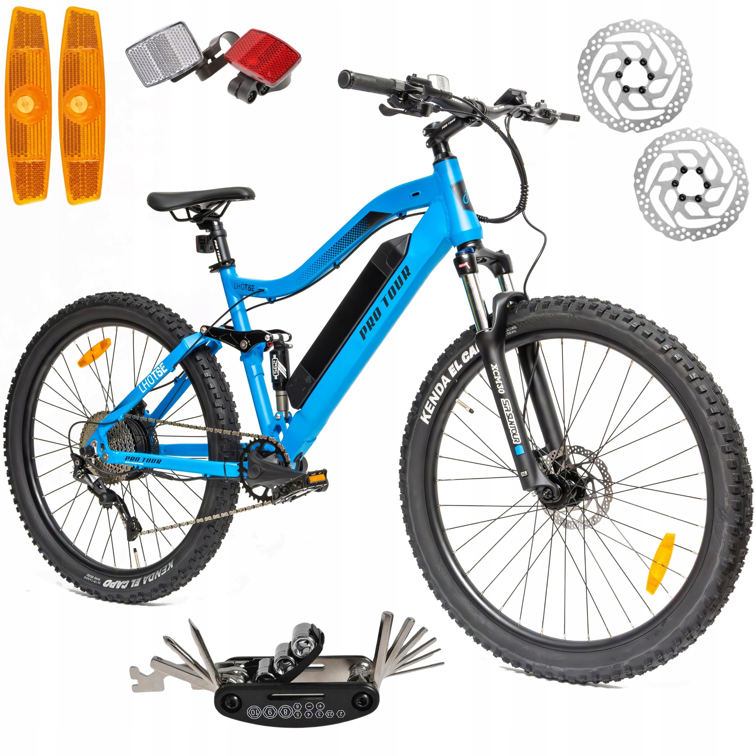 Rower Elektryczny Męski Damski Górski Koła 27,5" Mtb 250 W Full Amory LCD