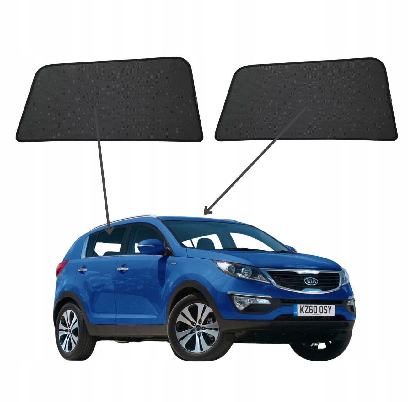 Protislnečné clony do Kia Sportage III, 2010-2015, magnety, sada 2ks