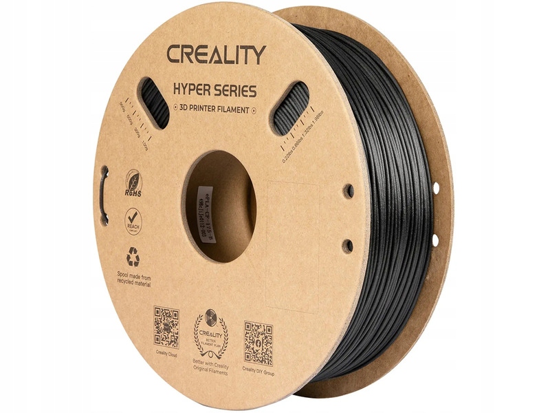 Filament Creality Hyper Pla-cf, Średnica 1.75 mm, 1 kg Czarny