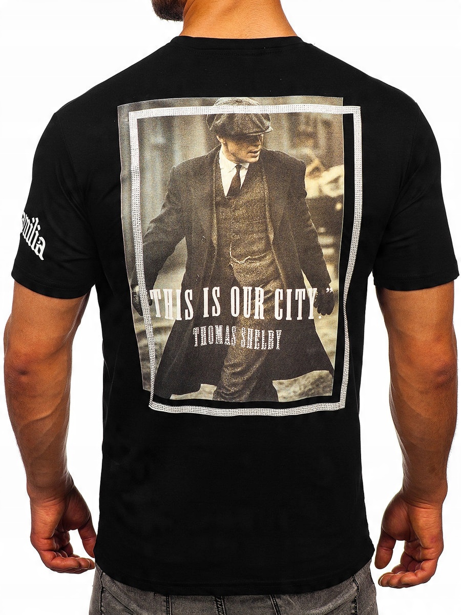 

T-shirt Męski Z Nadrukiem Czarny 21008 Rozmiar_xl
